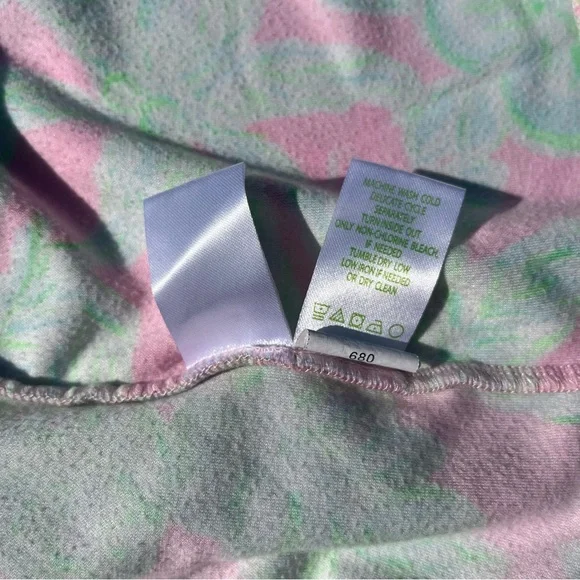 LILLY PULITZER Elaine Velour Robe Mandevilla B Pink Sand Paradise XXS/XS Kimono - Picture 7 of 10